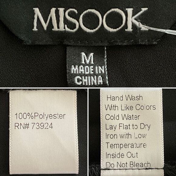 Misook Elegant Midi Black Fit & Flare Dress V-neck M Structured Crepe M - Picture 4 of 10